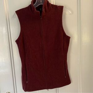 Ibex Vest Womens S burgundy Red gorpcore Full Zip Outdoor Collar Wool RN# 115719